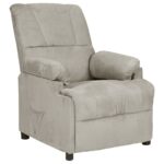 Fauteuil inclinable gris clair tissu microfibre