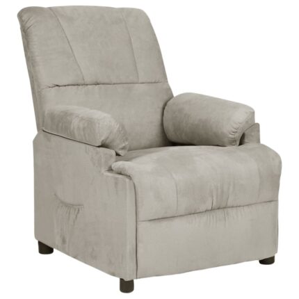 Fauteuil inclinable gris clair tissu microfibre