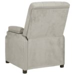 Fauteuil inclinable gris clair tissu microfibre – Image 4