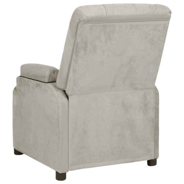 Fauteuil inclinable gris clair tissu microfibre – Image 4