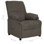 Fauteuil inclinable gris foncé tissu microfibre – Image 7