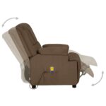 Fauteuil de massage marron tissu microfibre – Image 3