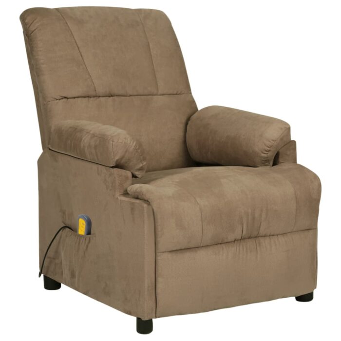 Fauteuil de massage taupe tissu microfibre – Image 1
