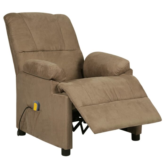 Fauteuil de massage taupe tissu microfibre – Image 2