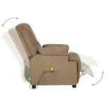 Fauteuil de massage taupe tissu microfibre – Image 3