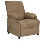 Fauteuil de massage taupe tissu microfibre – Image 7