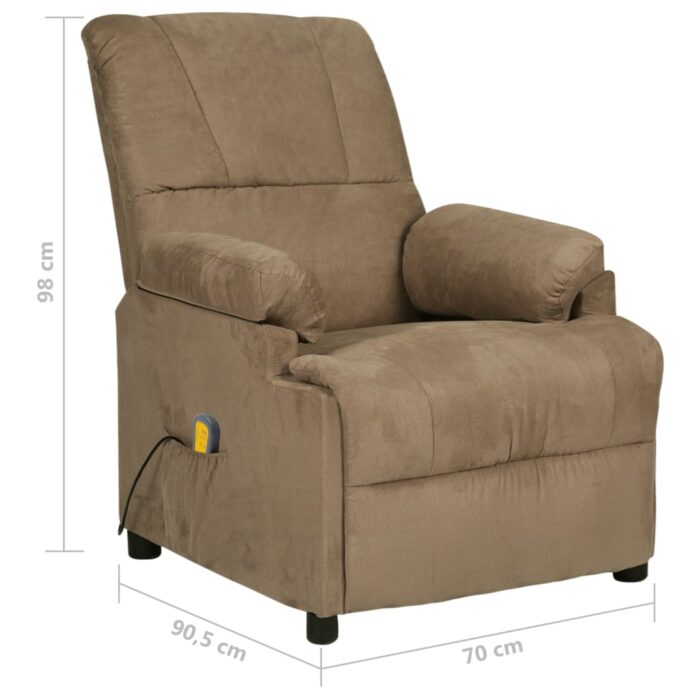 Fauteuil de massage taupe tissu microfibre – Image 7