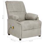 Fauteuil de massage gris clair tissu microfibre – Image 7