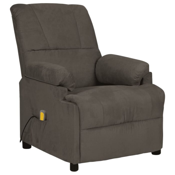 Fauteuil de massage gris foncé tissu microfibre – Image 1