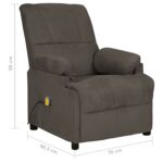 Fauteuil de massage gris foncé tissu microfibre – Image 7