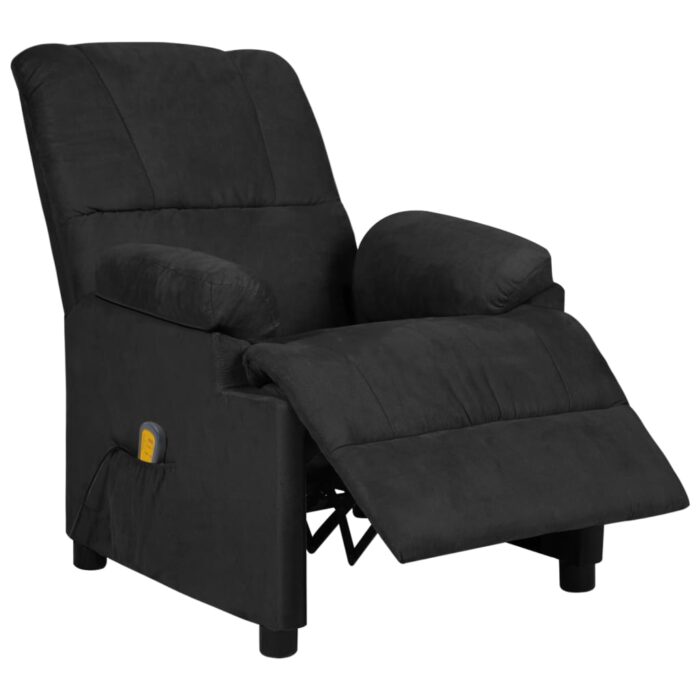 Fauteuil de massage noir tissu microfibre – Image 2
