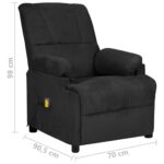 Fauteuil de massage noir tissu microfibre – Image 7