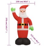 Père Noël gonflable avec LED 370 cm – Image 10