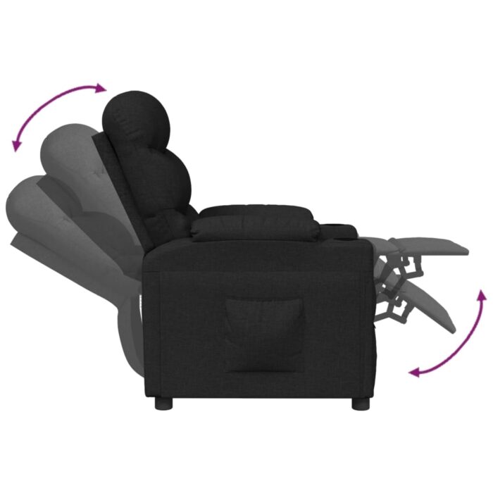 Fauteuil inclinable Noir Tissu – Image 4