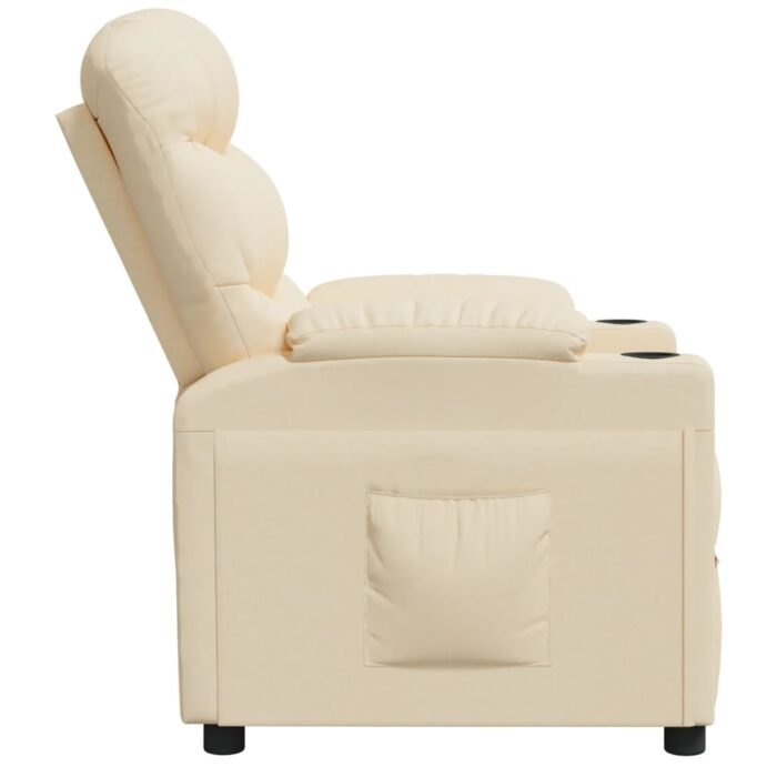 Fauteuil inclinable Crème Tissu – Image 2