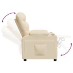 Fauteuil inclinable Crème Tissu – Image 4