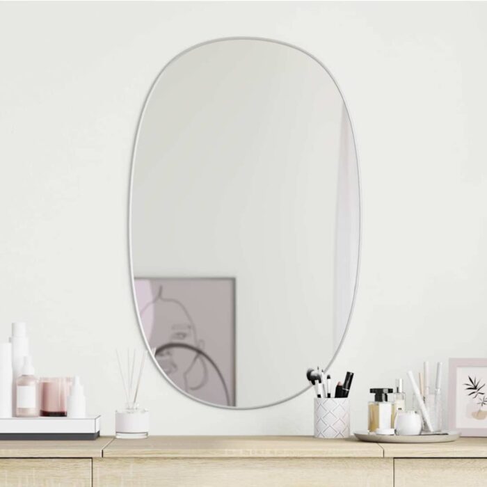 Miroir mural Argenté 80x50 cm – Image 1