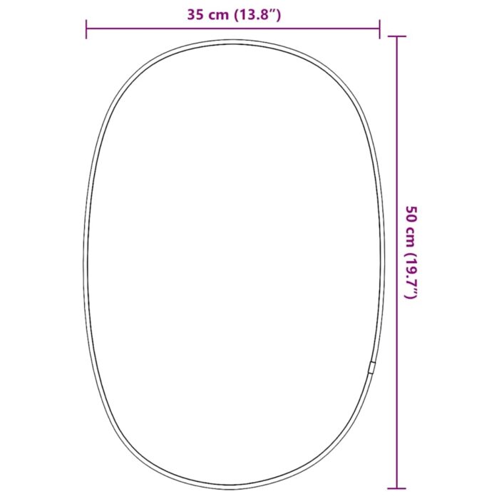 Miroir mural Noir 50x35 cm – Image 5
