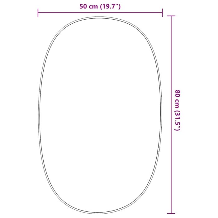 Miroir mural Noir 80x50 cm – Image 5