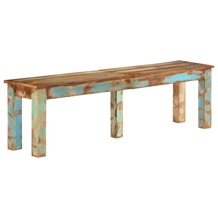 Banc 160x35x46 cm bois de récupération massif – Image 1