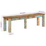 Banc 160x35x46 cm bois de récupération massif – Image 7