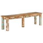 Banc 160x35x46 cm bois de récupération massif – Image 9