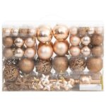 Ensemble de boules de Noël 111 pièces doré rose polystyrène – Image 2