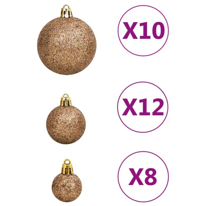 Ensemble de boules de Noël 111 pièces doré rose polystyrène – Image 4