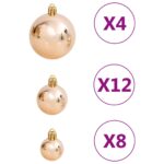 Ensemble de boules de Noël 111 pièces doré rose polystyrène – Image 5