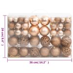 Ensemble de boules de Noël 111 pièces doré rose polystyrène – Image 9