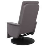 Fauteuil inclinable avec repose-pieds gris similicuir – Image 3