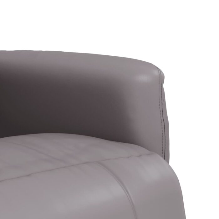 Fauteuil inclinable avec repose-pieds gris similicuir – Image 5