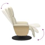 Fauteuil inclinable avec repose-pieds crème similicuir – Image 4