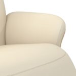 Fauteuil inclinable avec repose-pieds crème similicuir – Image 5