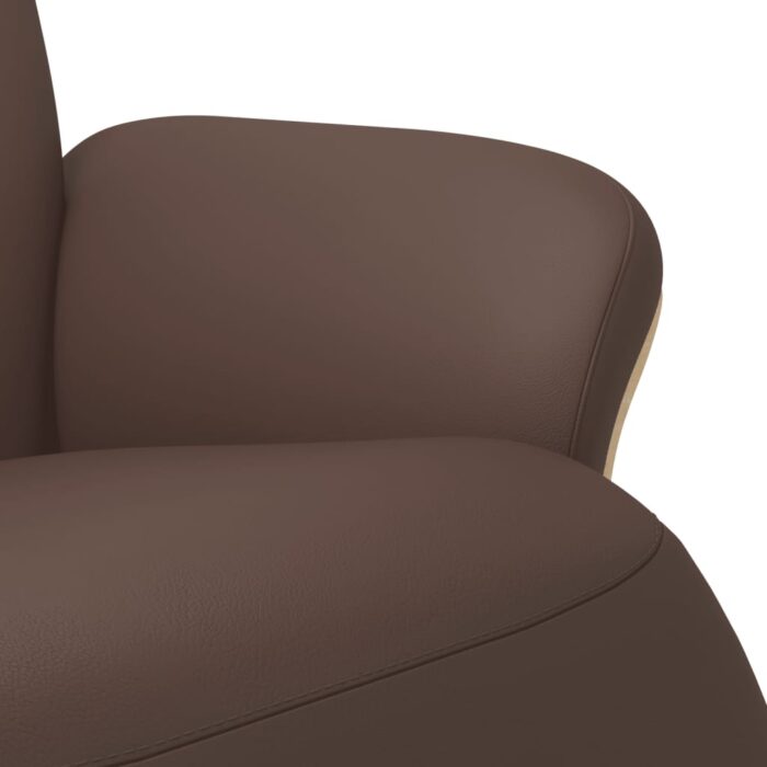 Fauteuil inclinable avec repose-pieds marron similicuir – Image 5