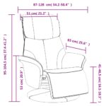 Fauteuil inclinable avec repose-pieds marron similicuir – Image 7