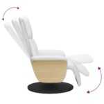 Fauteuil inclinable avec repose-pieds blanc similicuir – Image 4