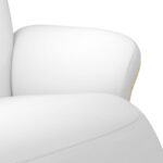 Fauteuil inclinable avec repose-pieds blanc similicuir – Image 5