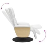 Fauteuil inclinable de massage repose-pieds blanc similicuir – Image 5
