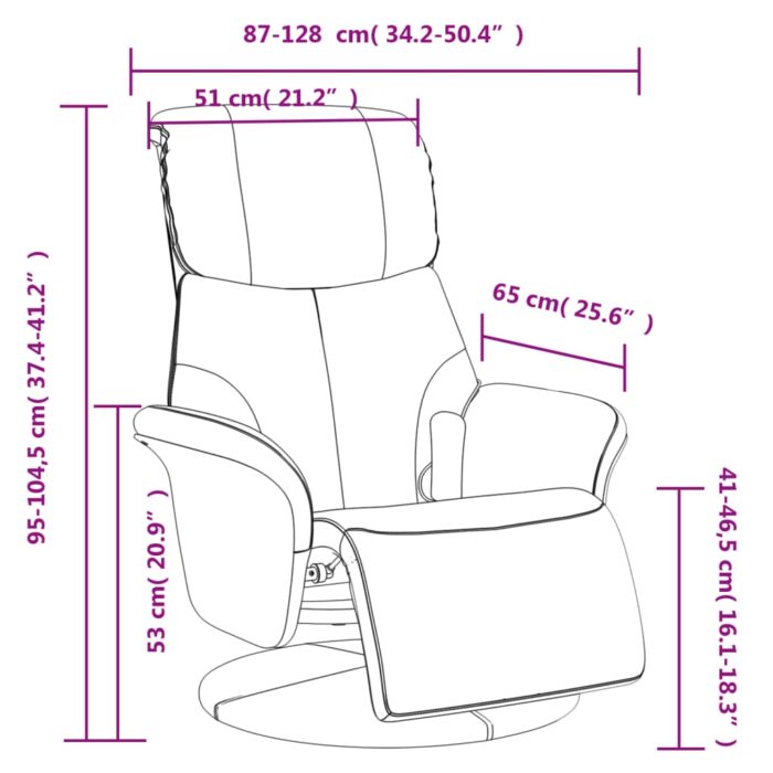 Fauteuil inclinable de massage repose-pieds blanc similicuir – Image 9