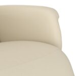 Fauteuil inclinable avec repose-pieds crème similicuir – Image 5