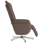 Fauteuil inclinable avec repose-pieds marron similicuir – Image 2