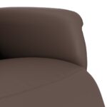 Fauteuil inclinable avec repose-pieds marron similicuir – Image 5