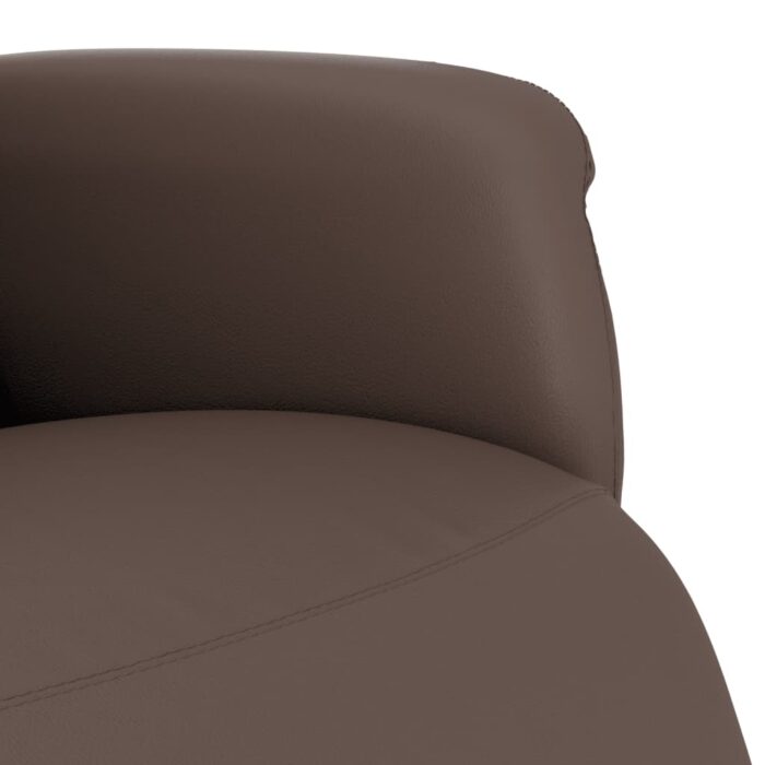 Fauteuil inclinable avec repose-pieds marron similicuir – Image 5