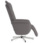 Fauteuil inclinable avec repose-pieds gris similicuir – Image 2