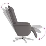 Fauteuil inclinable avec repose-pieds gris similicuir – Image 4