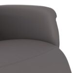 Fauteuil inclinable avec repose-pieds gris similicuir – Image 5