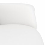 Fauteuil inclinable avec repose-pieds blanc similicuir – Image 5