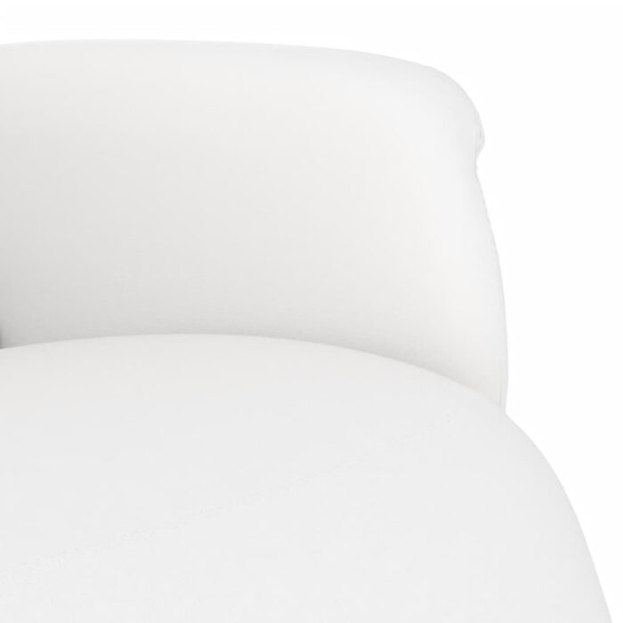 Fauteuil inclinable avec repose-pieds blanc similicuir – Image 5