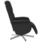 Fauteuil inclinable avec repose-pieds noir tissu – Image 2